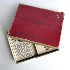 Vintage Whitman Old Maid Playing Card Set 21 Pairs 1 Maid 1 Instruction Card